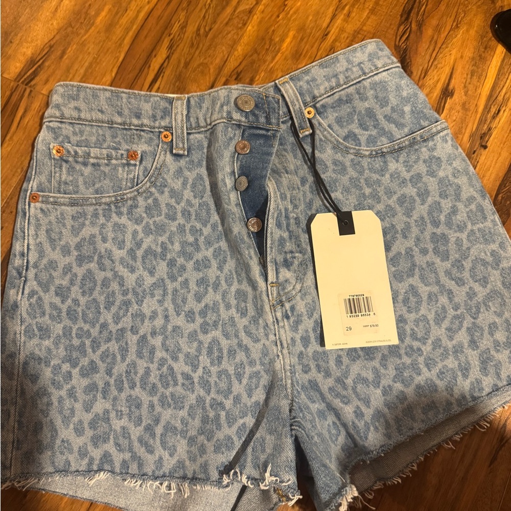 Levi's Blue Jean Shorts High-Waisted Cut-Off